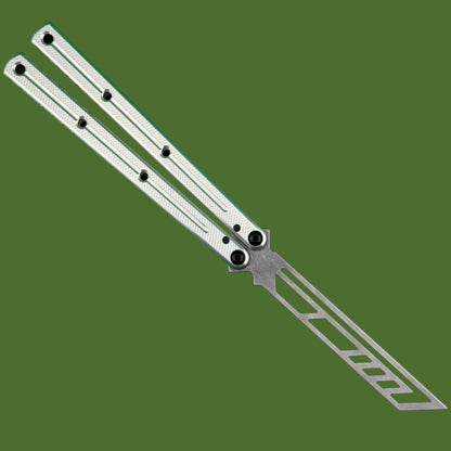 Squid Industries Krake Raken V3 Trainer Balisong Stonewashed Silver