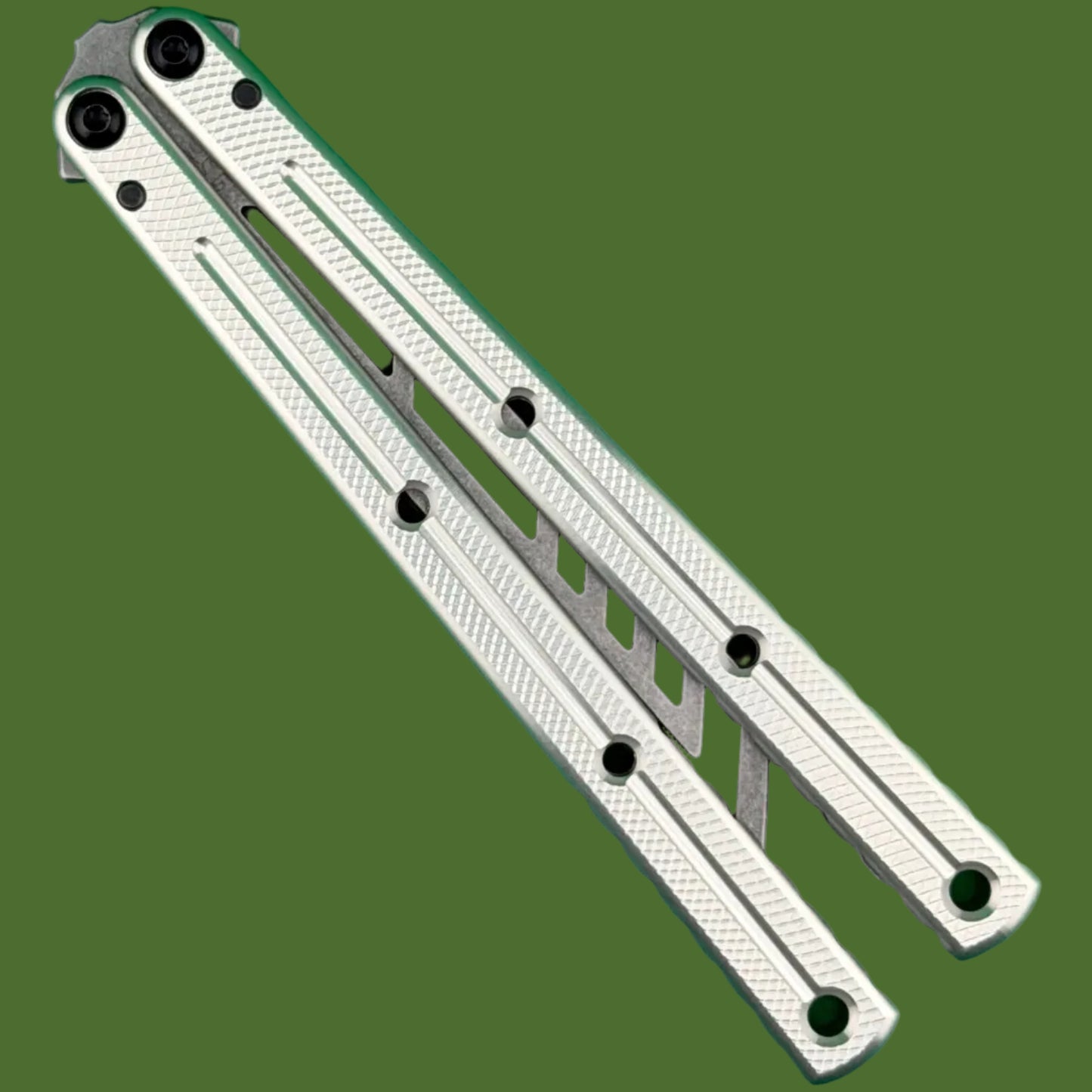Squid Industries Krake Raken V3 Trainer Balisong Stonewashed Silver