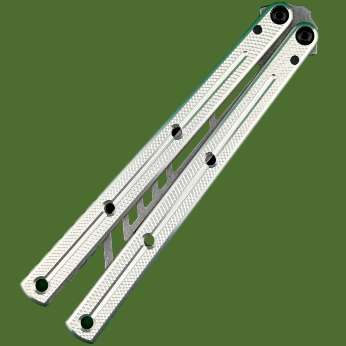 Squid Industries Krake Raken V3 Trainer Balisong Stonewashed Silver