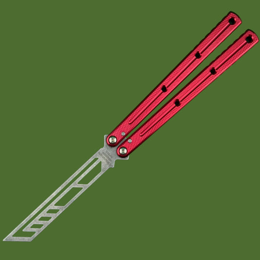 Squid Industries Krake Raken V3 Trainer Balisong Stonewashed Red