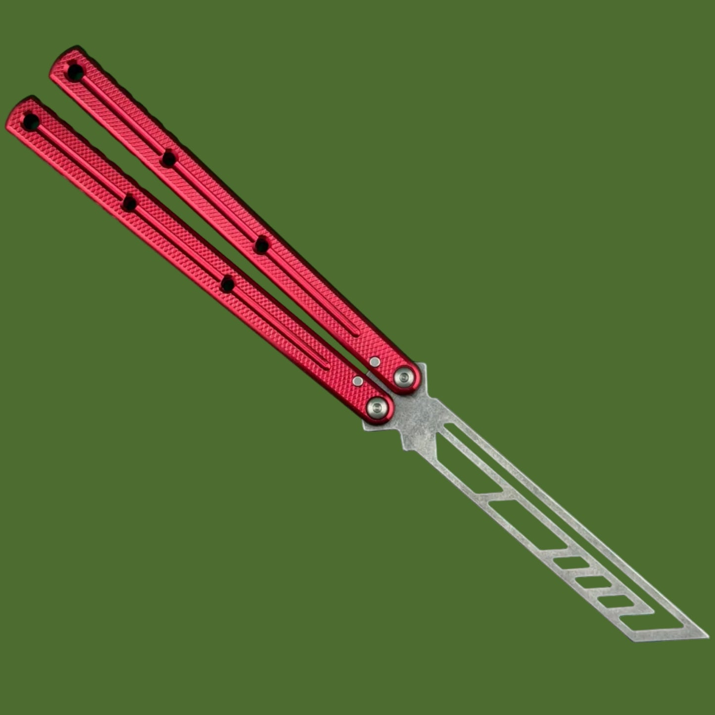 Squid Industries Krake Raken V3 Trainer Balisong Stonewashed Red
