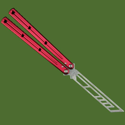Squid Industries Krake Raken V3 Trainer Balisong Stonewashed Red