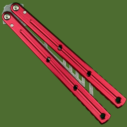 Squid Industries Krake Raken V3 Trainer Balisong Stonewashed Red