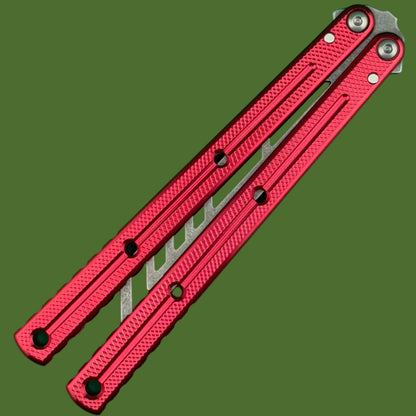 Squid Industries Krake Raken V3 Trainer Balisong Stonewashed Red