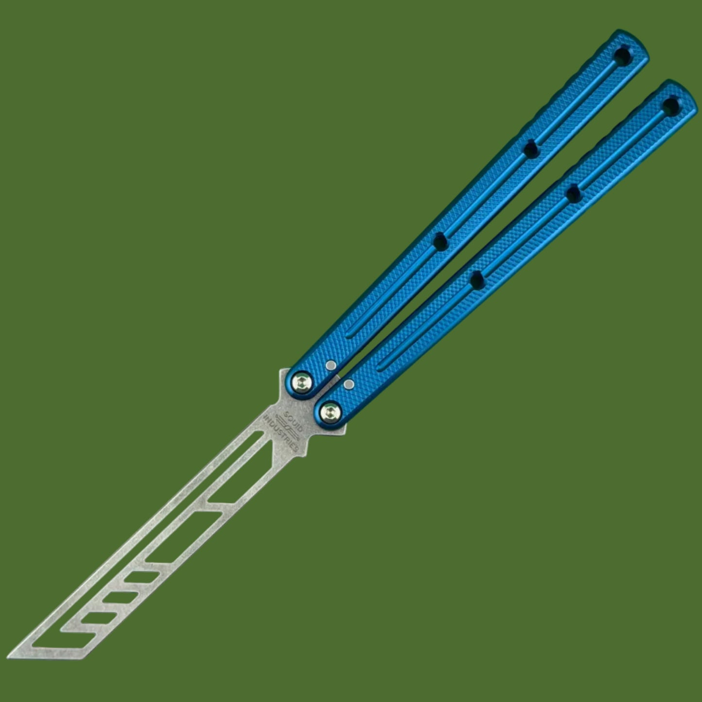 Squid Industries Krake Raken V3 Trainer Balisong Stonewashed Blue