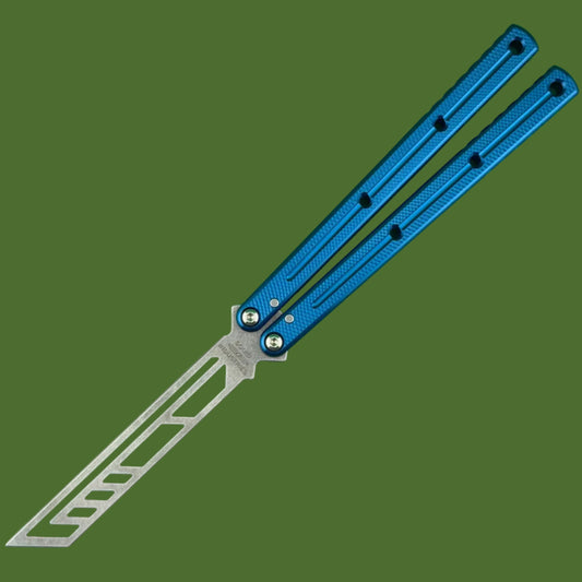 Squid Industries Krake Raken V3 Trainer Balisong Stonewashed Blue