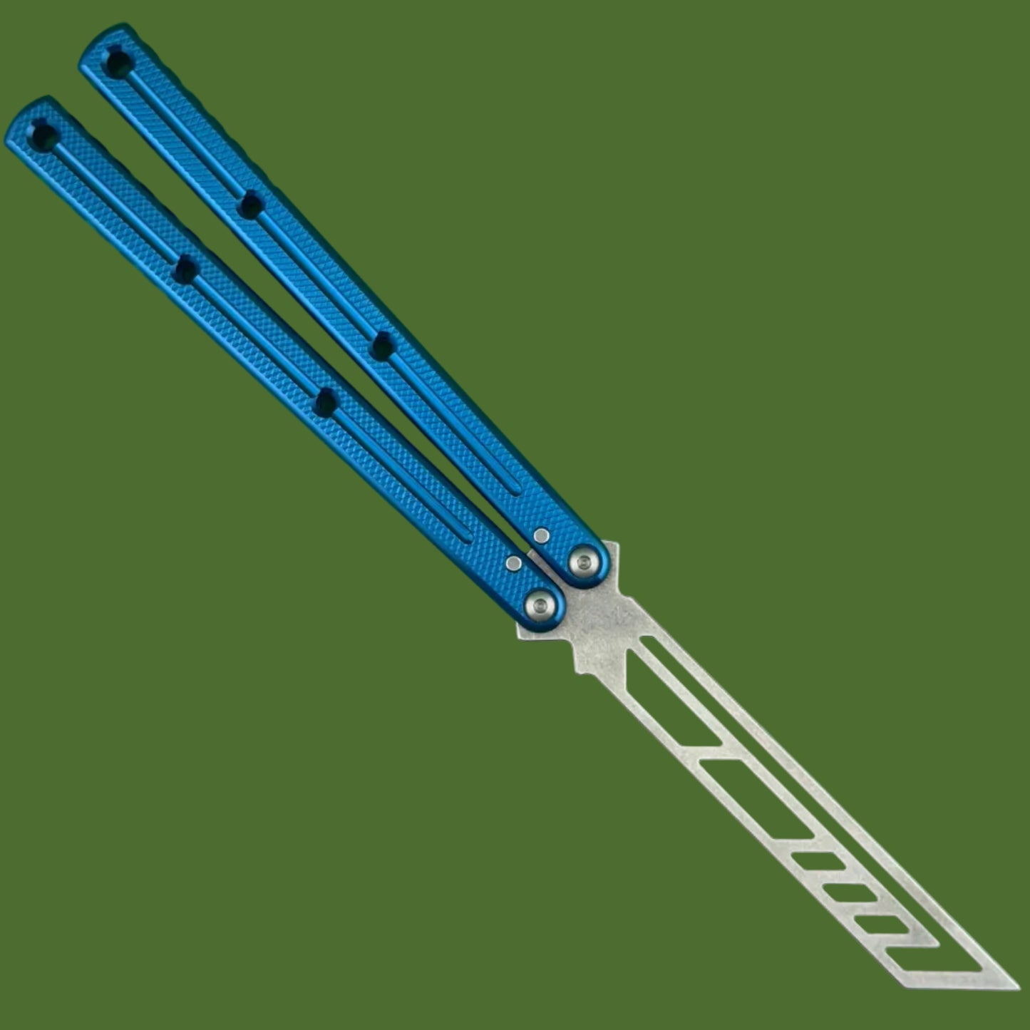 Squid Industries Krake Raken V3 Trainer Balisong Stonewashed Blue