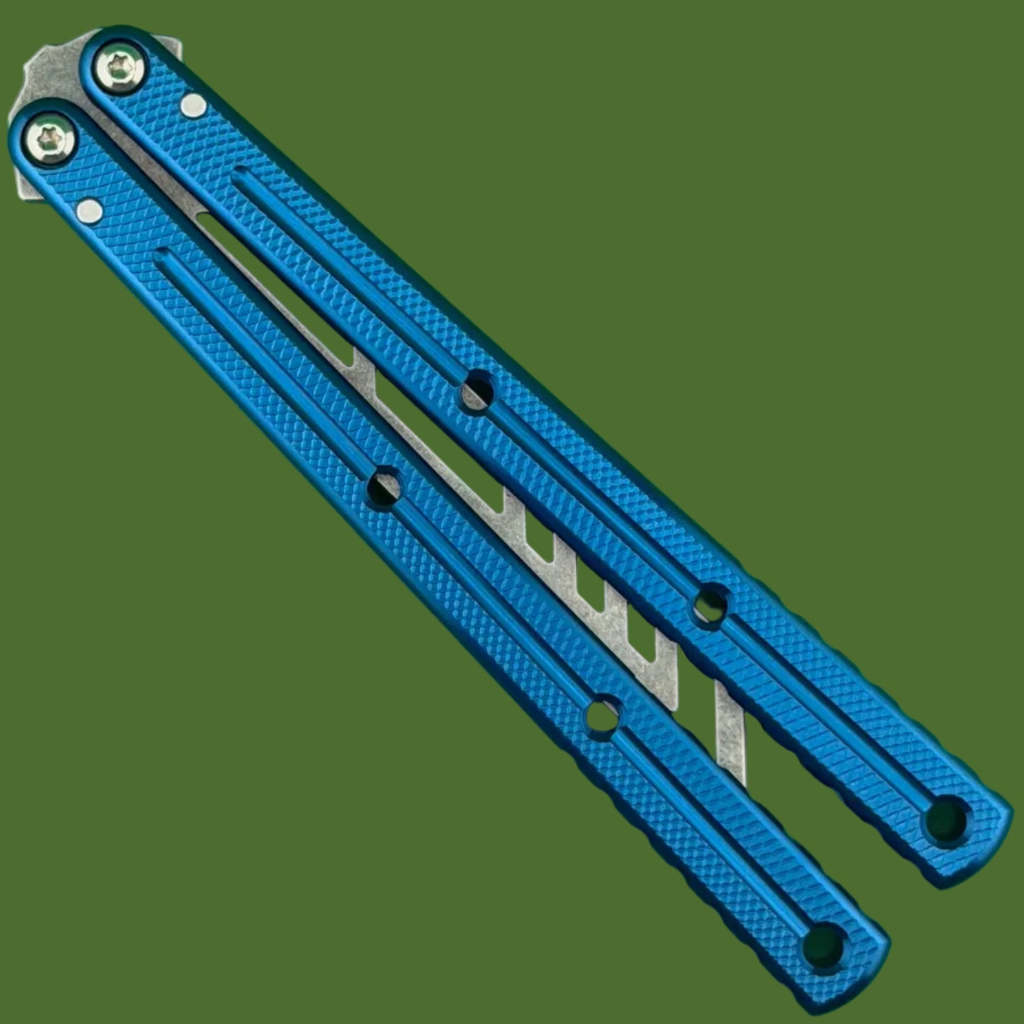 Squid Industries Krake Raken V3 Trainer Balisong Stonewashed Blue
