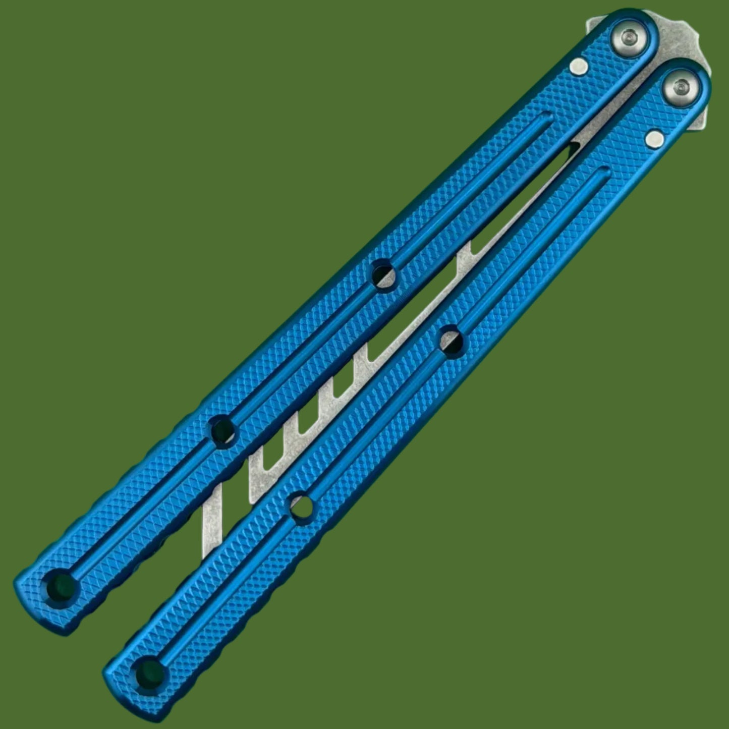 Squid Industries Krake Raken V3 Trainer Balisong Stonewashed Blue