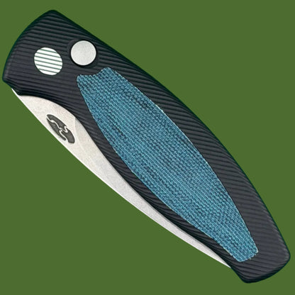 TRM Pit Bull Auto 3D Aluminum Blue Denim Micarta Inlay