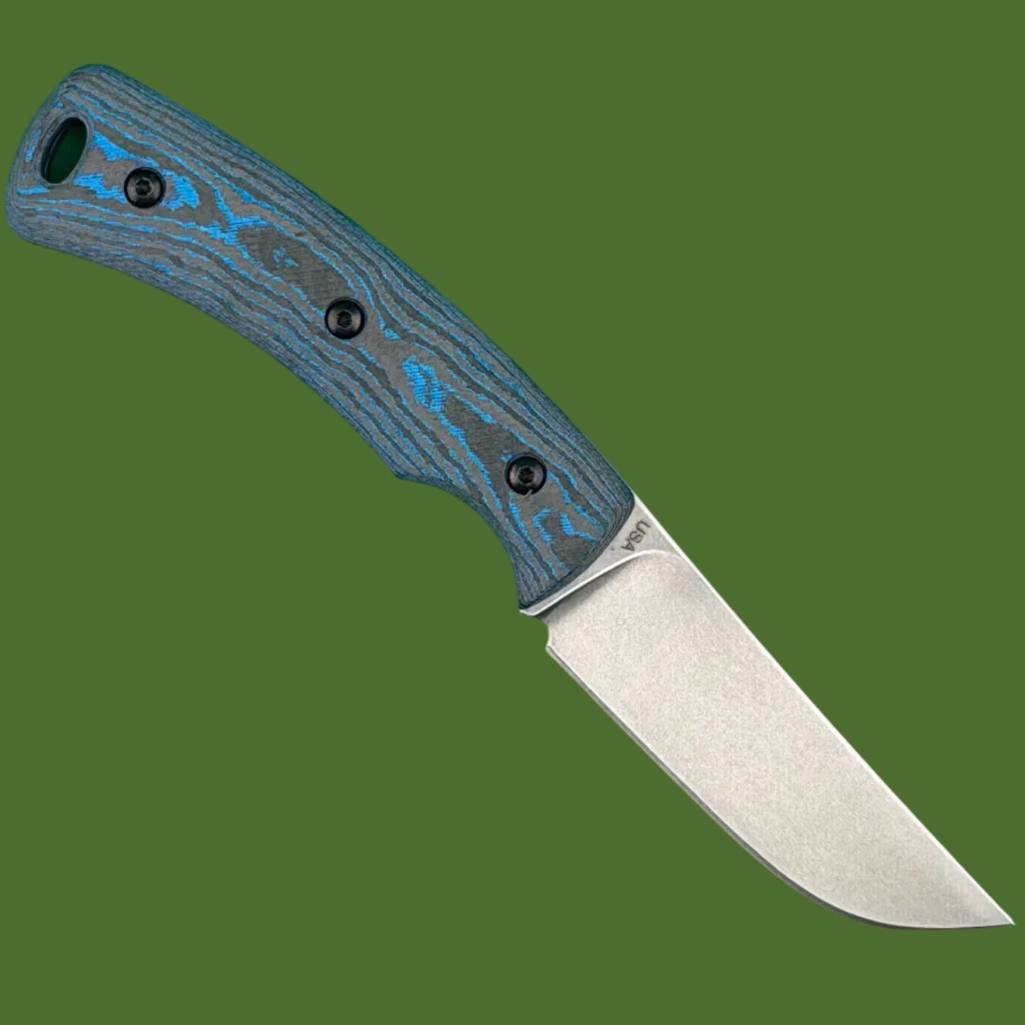 TRM Tagalong Fixed Blade Electric Blue CamoCarbon