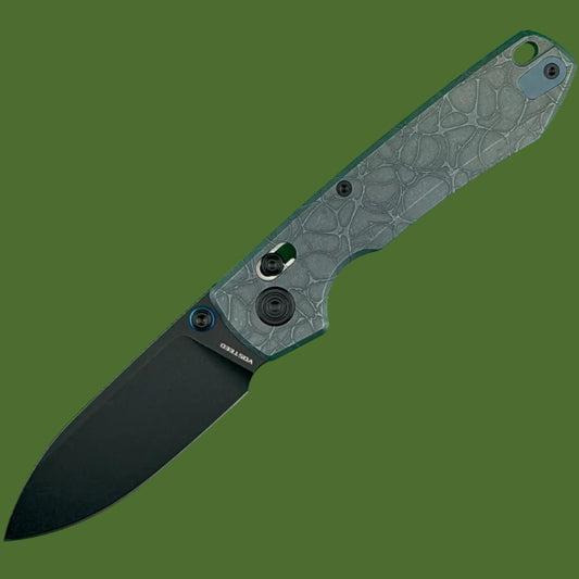 Vosteed Raccoon TiSlim Acid Wash Blue Titanium Handle Black Stonewash Blade