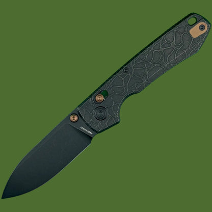 Vosteed Raccoon TiSlim Acid Wash Black Titanium Handle Black Stonewash Blade