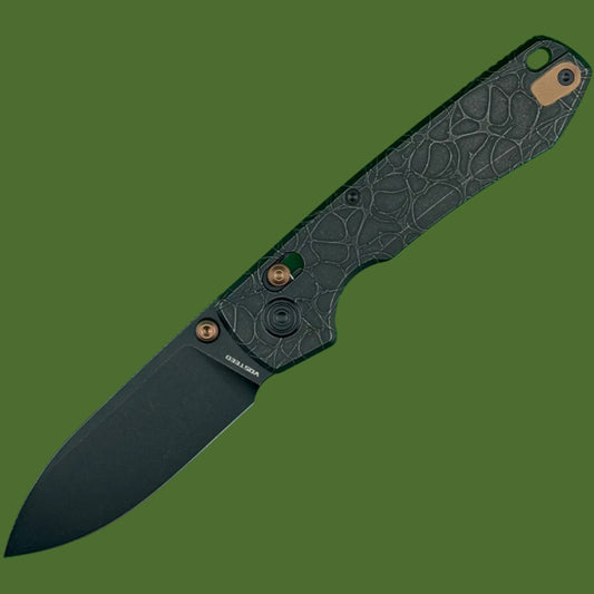 Vosteed Raccoon TiSlim Acid Wash Black Titanium Handle Black Stonewash Blade
