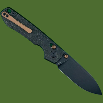 Vosteed Raccoon TiSlim Acid Wash Black Titanium Handle Black Stonewash Blade