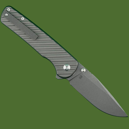 Civivi Iron Tide Button Lock Grey Aluminum Stonewashed