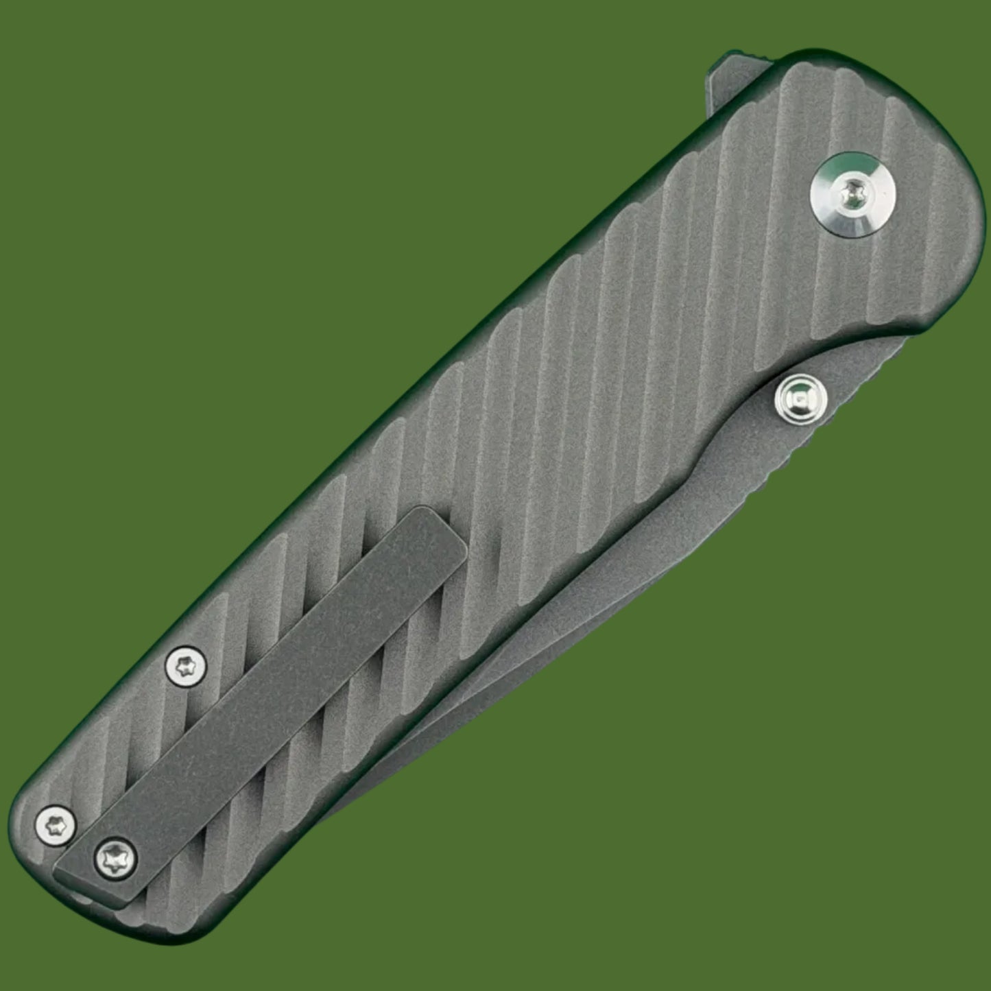 Civivi Iron Tide Button Lock Grey Aluminum Stonewashed