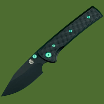 Chaves Blue Label Scapegoat Street Liner Lock Black Knurled Aluminum Handles Green Hardware (Black)