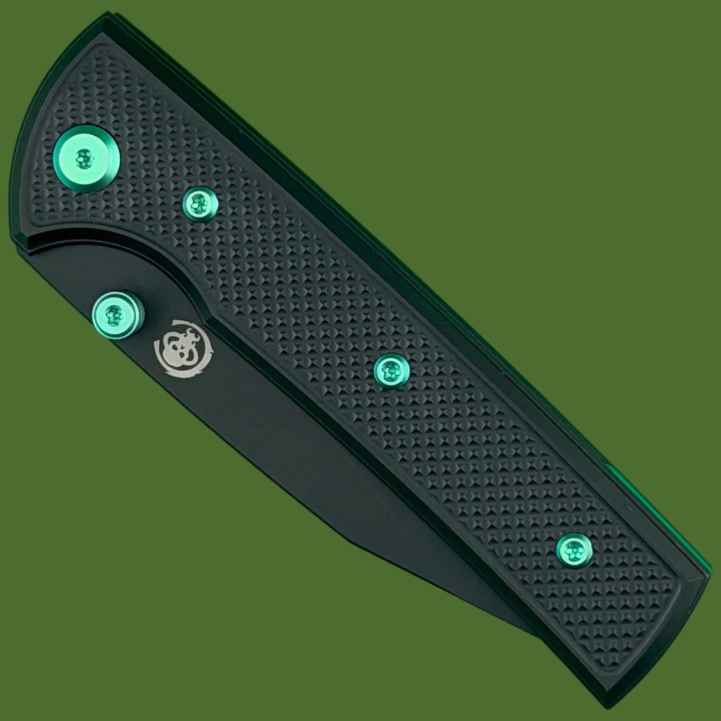 Chaves Blue Label Scapegoat Street Liner Lock Black Knurled Aluminum Handles Green Hardware (Black)