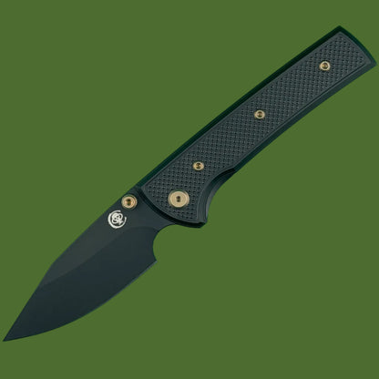 Chaves Blue Label Scapegoat Street Liner Lock Black Knurled Aluminum Handles Bronze Hardware (Black)