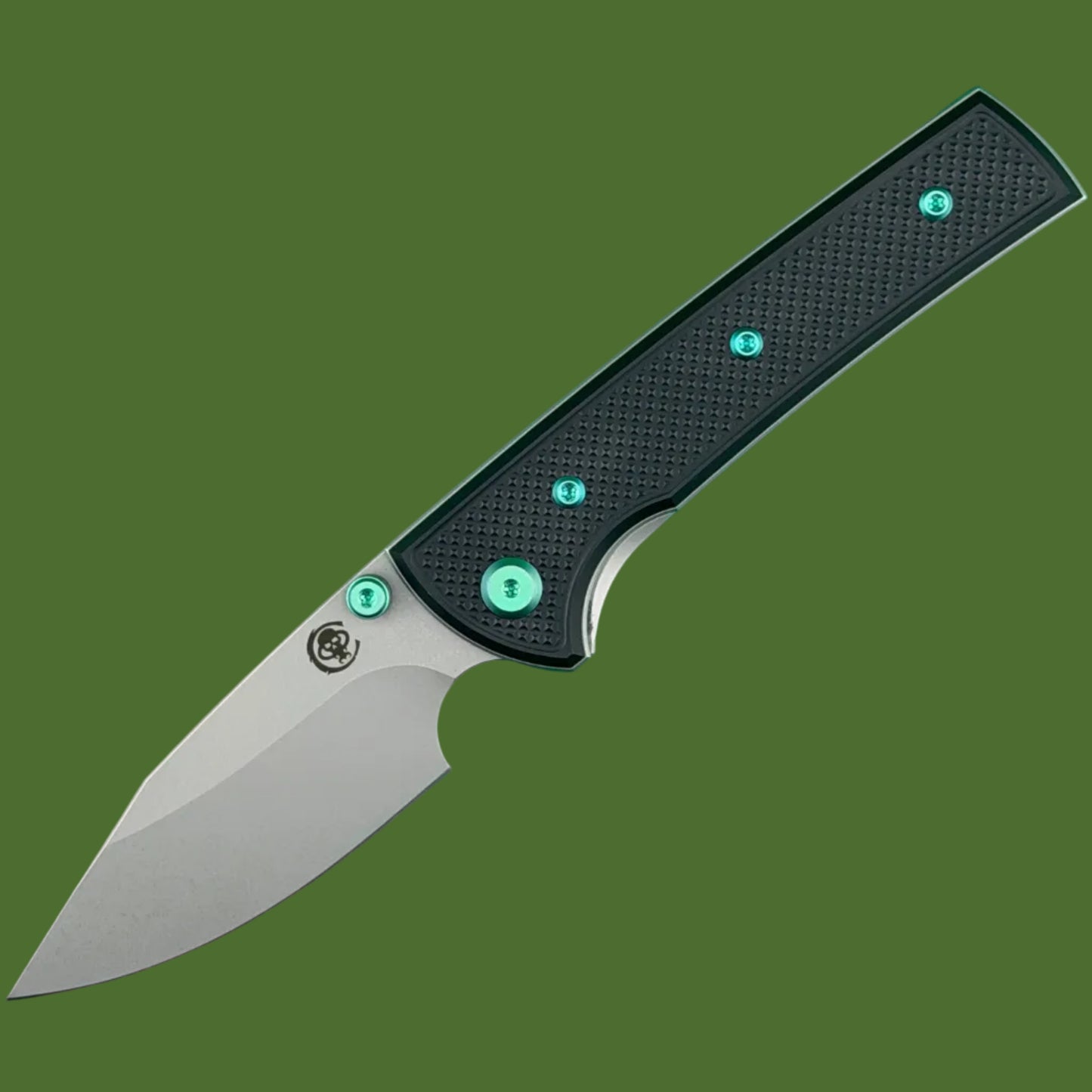 Chaves Blue Label Scapegoat Street Liner Lock Black Knurled Aluminum Handles Green Hardware (Stonewash)