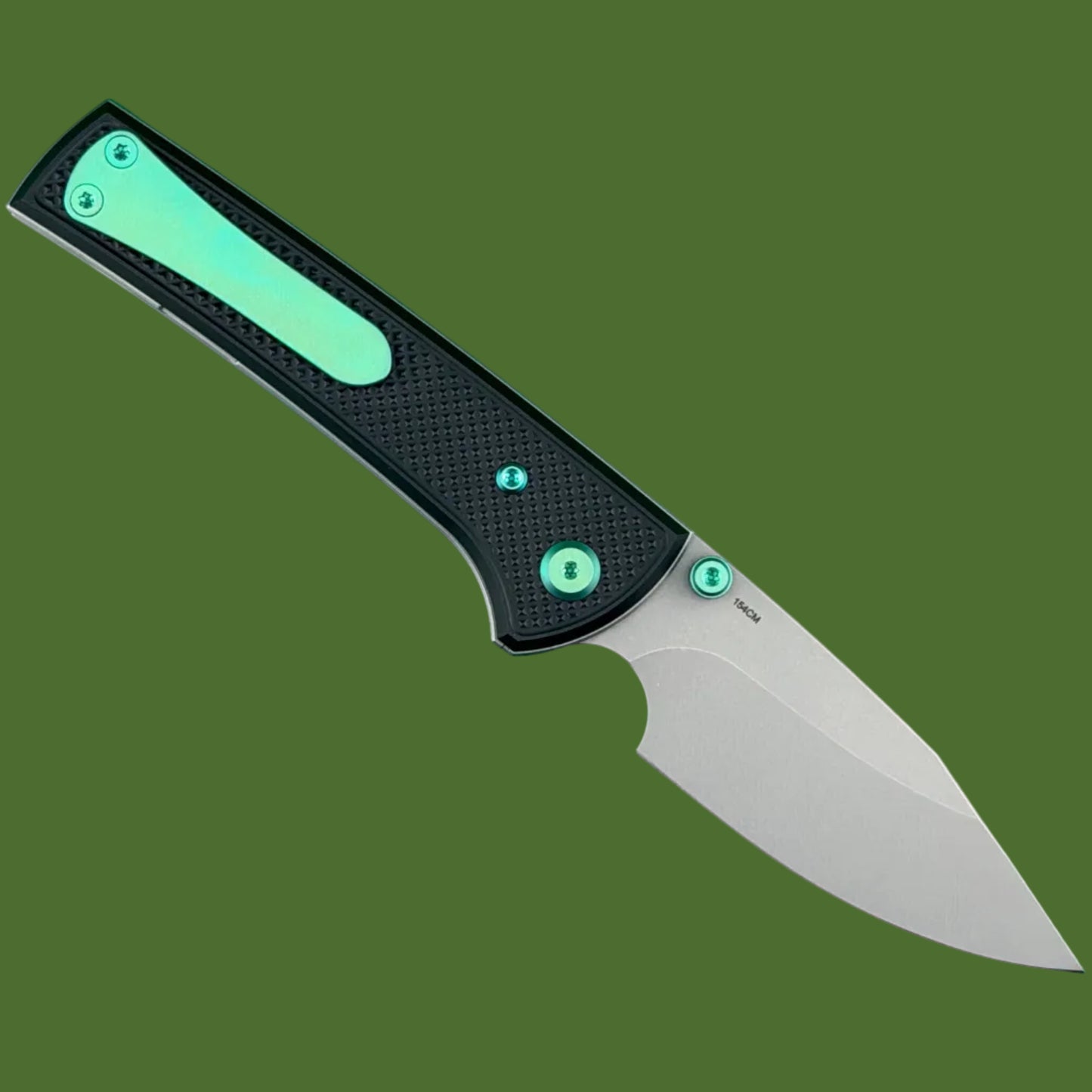 Chaves Blue Label Scapegoat Street Liner Lock Black Knurled Aluminum Handles Green Hardware (Stonewash)