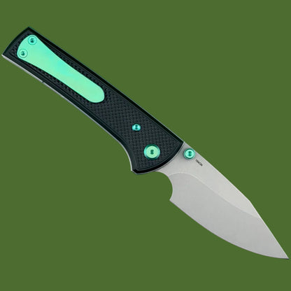 Chaves Blue Label Scapegoat Street Liner Lock Black Knurled Aluminum Handles Green Hardware (Stonewash)
