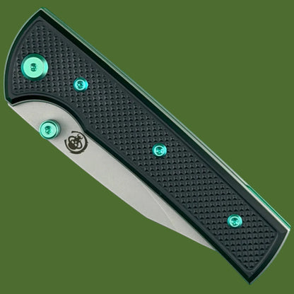 Chaves Blue Label Scapegoat Street Liner Lock Black Knurled Aluminum Handles Green Hardware (Stonewash)