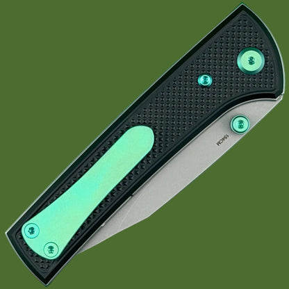 Chaves Blue Label Scapegoat Street Liner Lock Black Knurled Aluminum Handles Green Hardware (Stonewash)