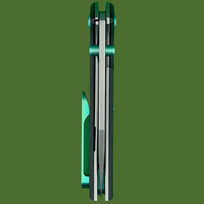 Chaves Blue Label Scapegoat Street Liner Lock Black Knurled Aluminum Handles Green Hardware (Stonewash)