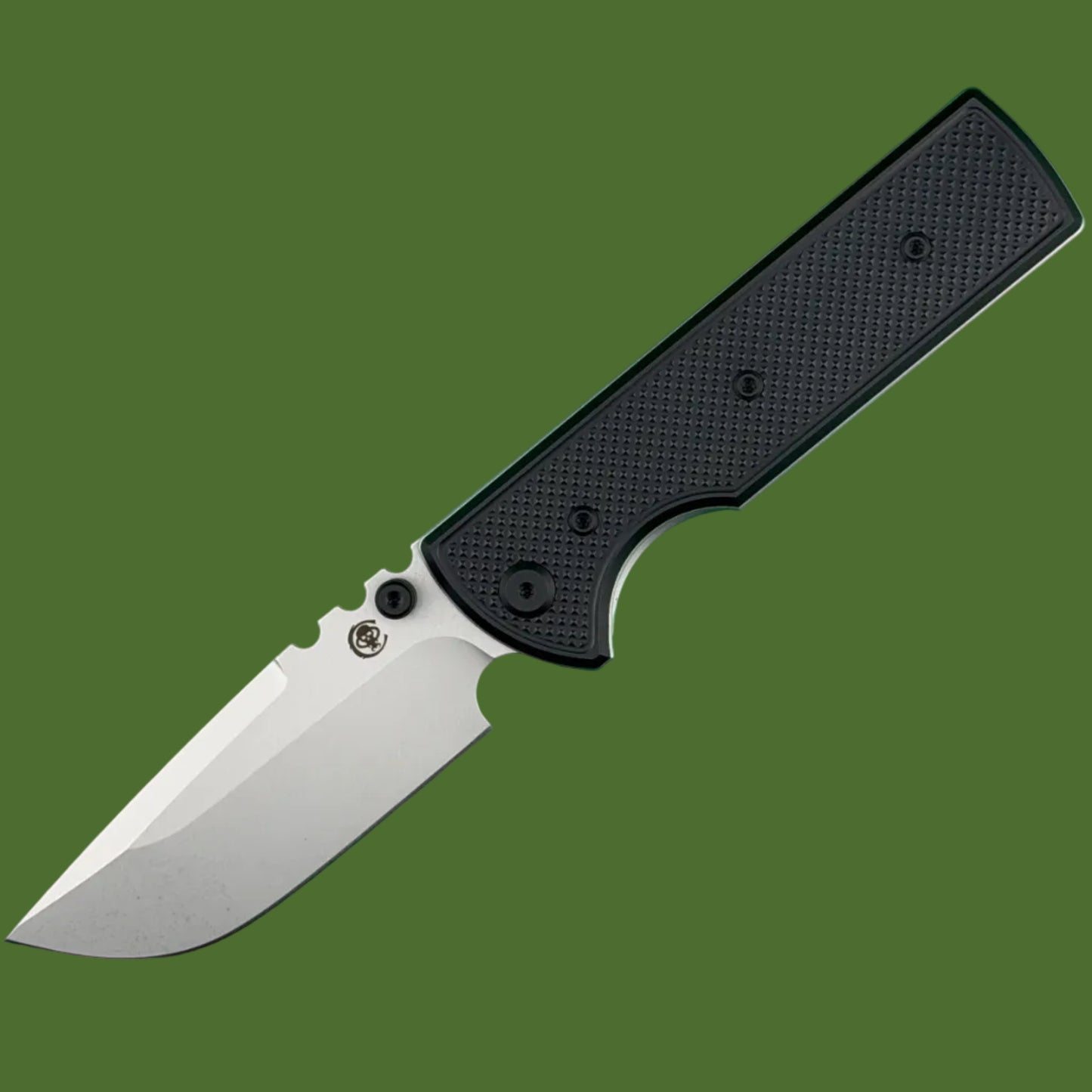 Chaves Blue Label NTAK Liner Lock Black Knurled Aluminum Handles Black Hardware (Stonewash Drop Point)