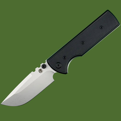 Chaves Blue Label NTAK Liner Lock Black Knurled Aluminum Handles Black Hardware (Stonewash Drop Point)