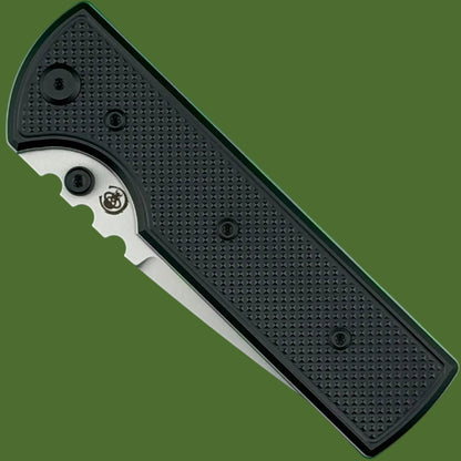 Chaves Blue Label NTAK Liner Lock Black Knurled Aluminum Handles Black Hardware (Stonewash Drop Point)