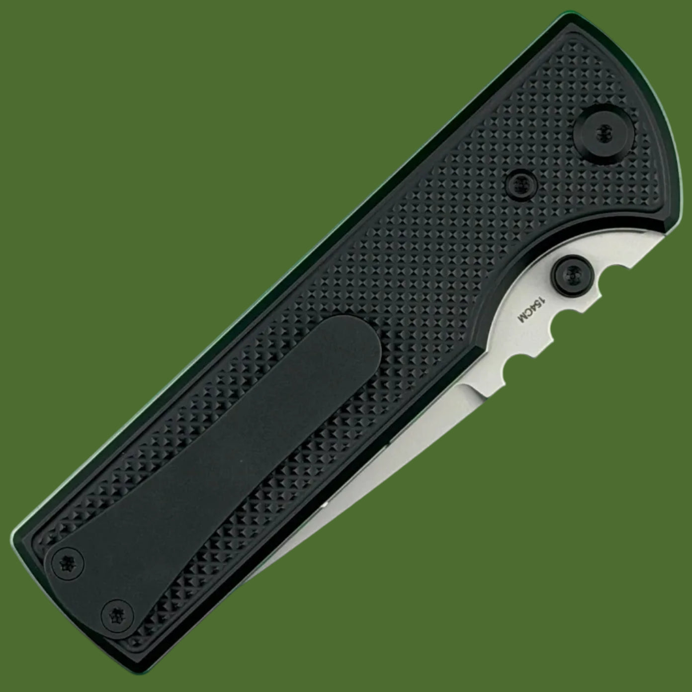 Chaves Blue Label NTAK Liner Lock Black Knurled Aluminum Handles Black Hardware (Stonewash Drop Point)