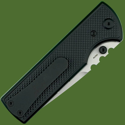 Chaves Blue Label NTAK Liner Lock Black Knurled Aluminum Handles Black Hardware (Stonewash Tanto)