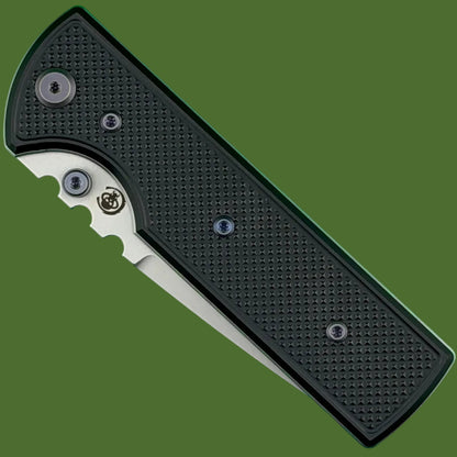 Chaves Blue Label NTAK Liner Lock Black Knurled Aluminum Handles Purple Hardware (Stonewash Drop Point)