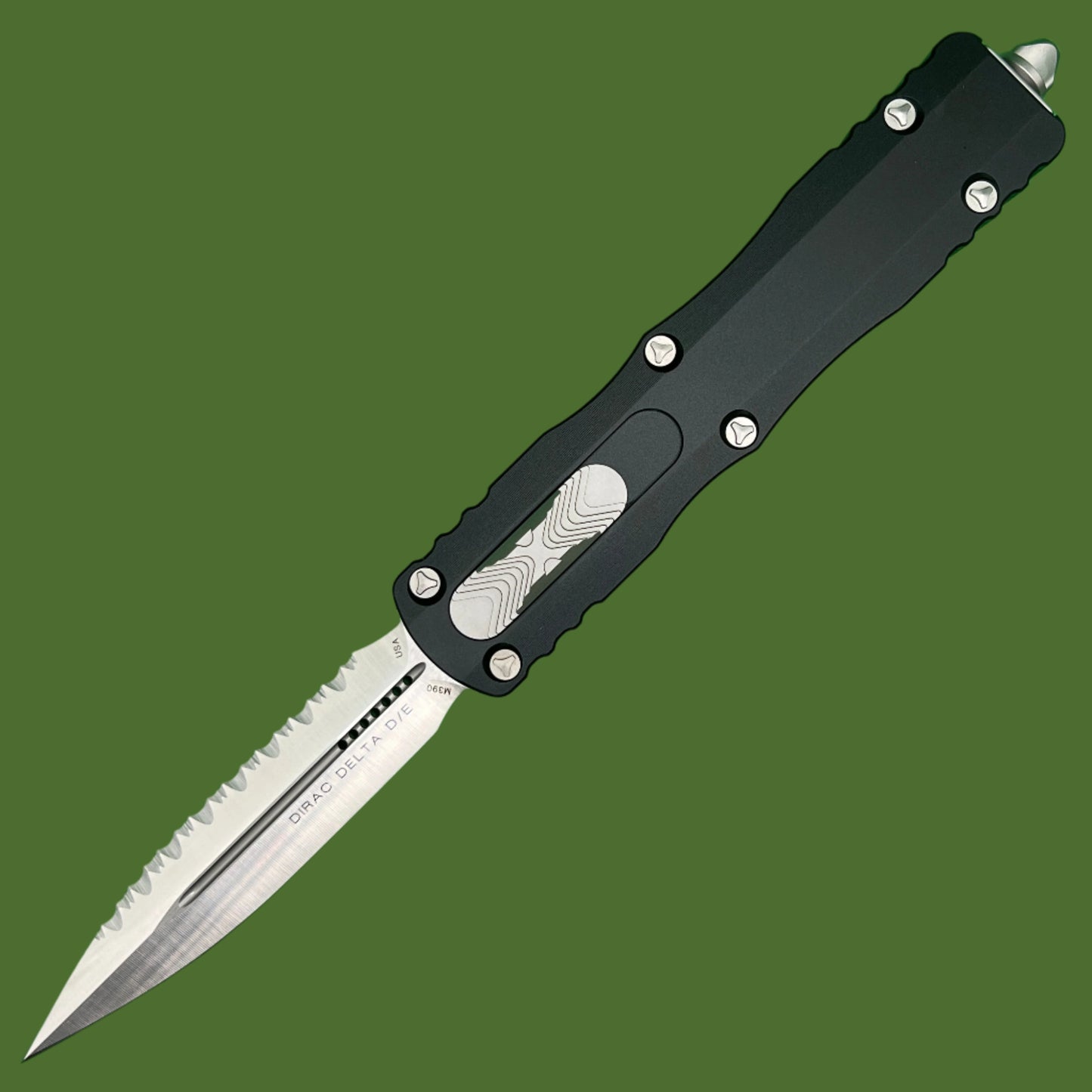 Microtech Dirac Delta D/E Satin Full Serrated 227-6