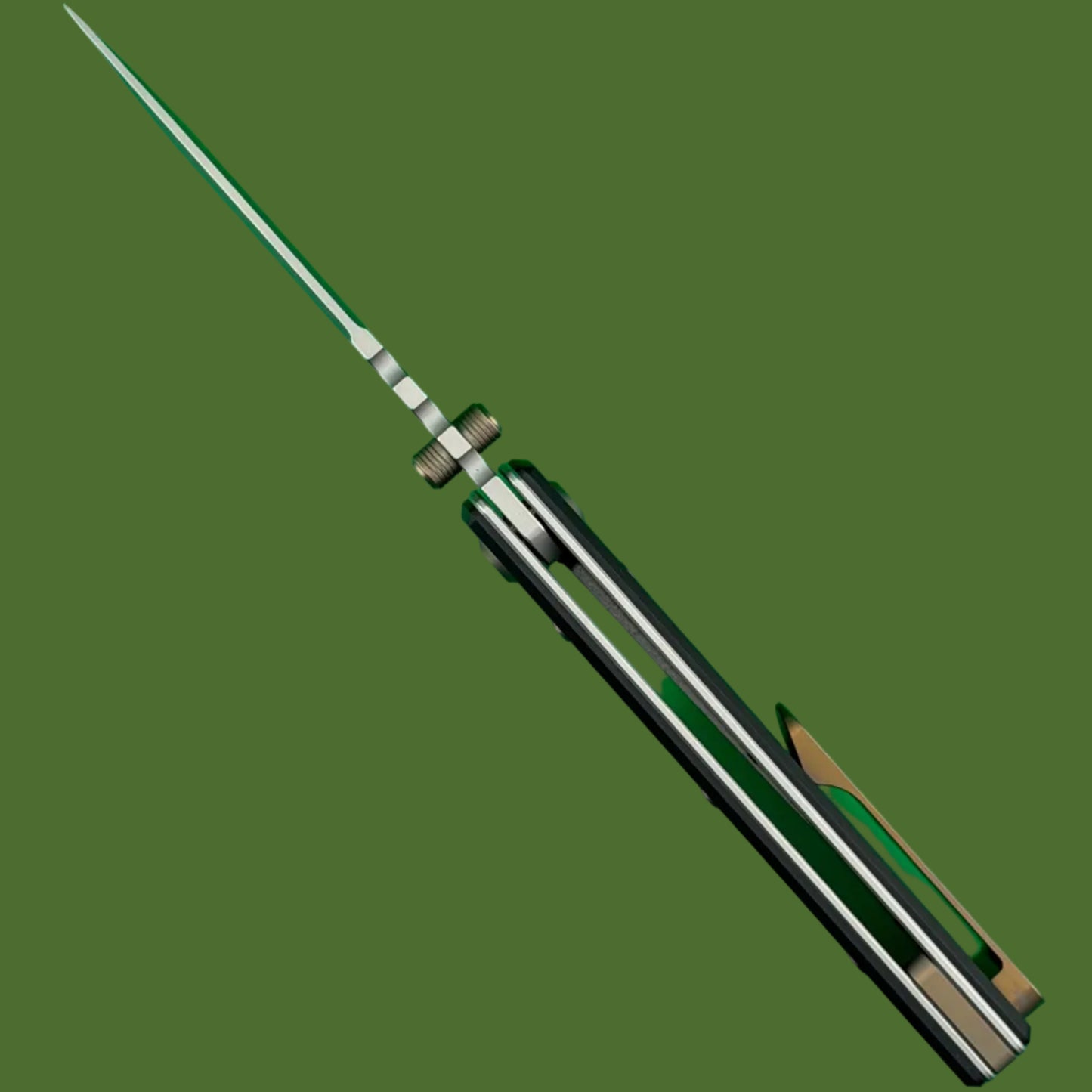 Chaves Blue Label NTAK Liner Lock Black Knurled Aluminum Handles Bronze Hardware (Stonewash Drop Point)