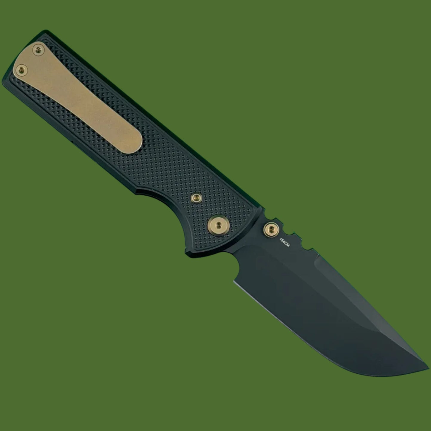 Chaves Blue Label NTAK Liner Lock Black Knurled Aluminum Handles Bronze Hardware (Black Drop Point)