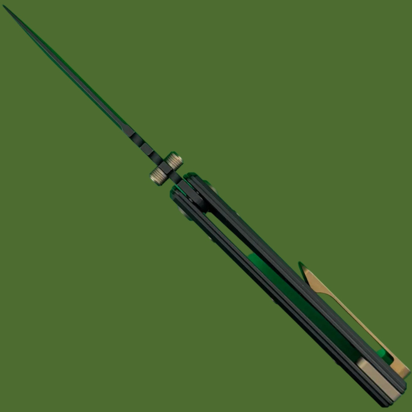 Chaves Blue Label NTAK Liner Lock Black Knurled Aluminum Handles Bronze Hardware (Black Drop Point)
