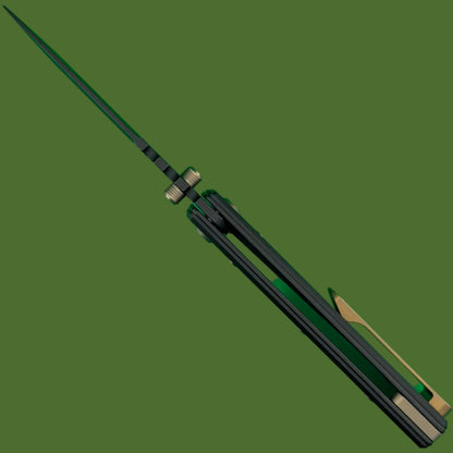 Chaves Blue Label NTAK Liner Lock Black Knurled Aluminum Handles Bronze Hardware (Black Drop Point)