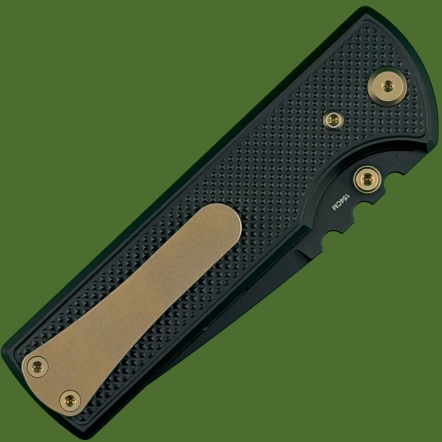 Chaves Blue Label NTAK Liner Lock Black Knurled Aluminum Handles Bronze Hardware (Black Drop Point)