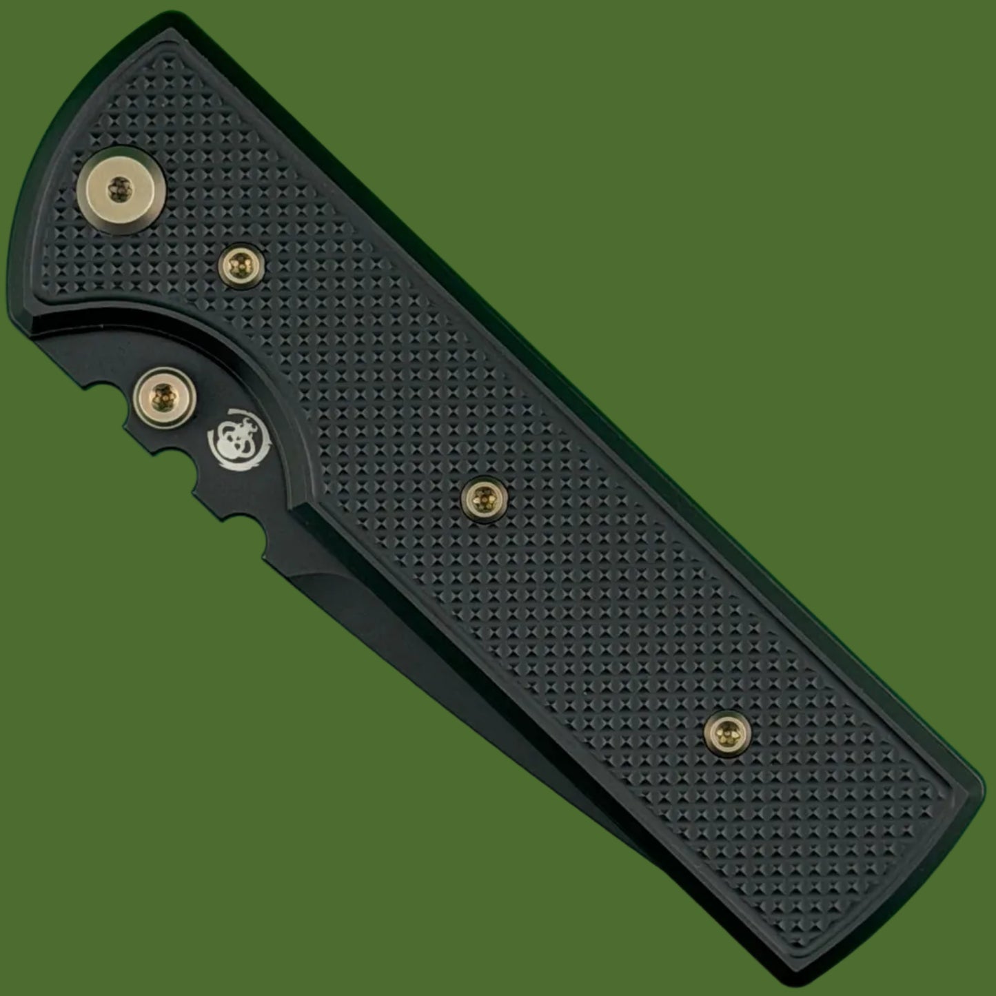 Chaves Blue Label NTAK Liner Lock Black Knurled Aluminum Handles Bronze Hardware (Black Tanto)