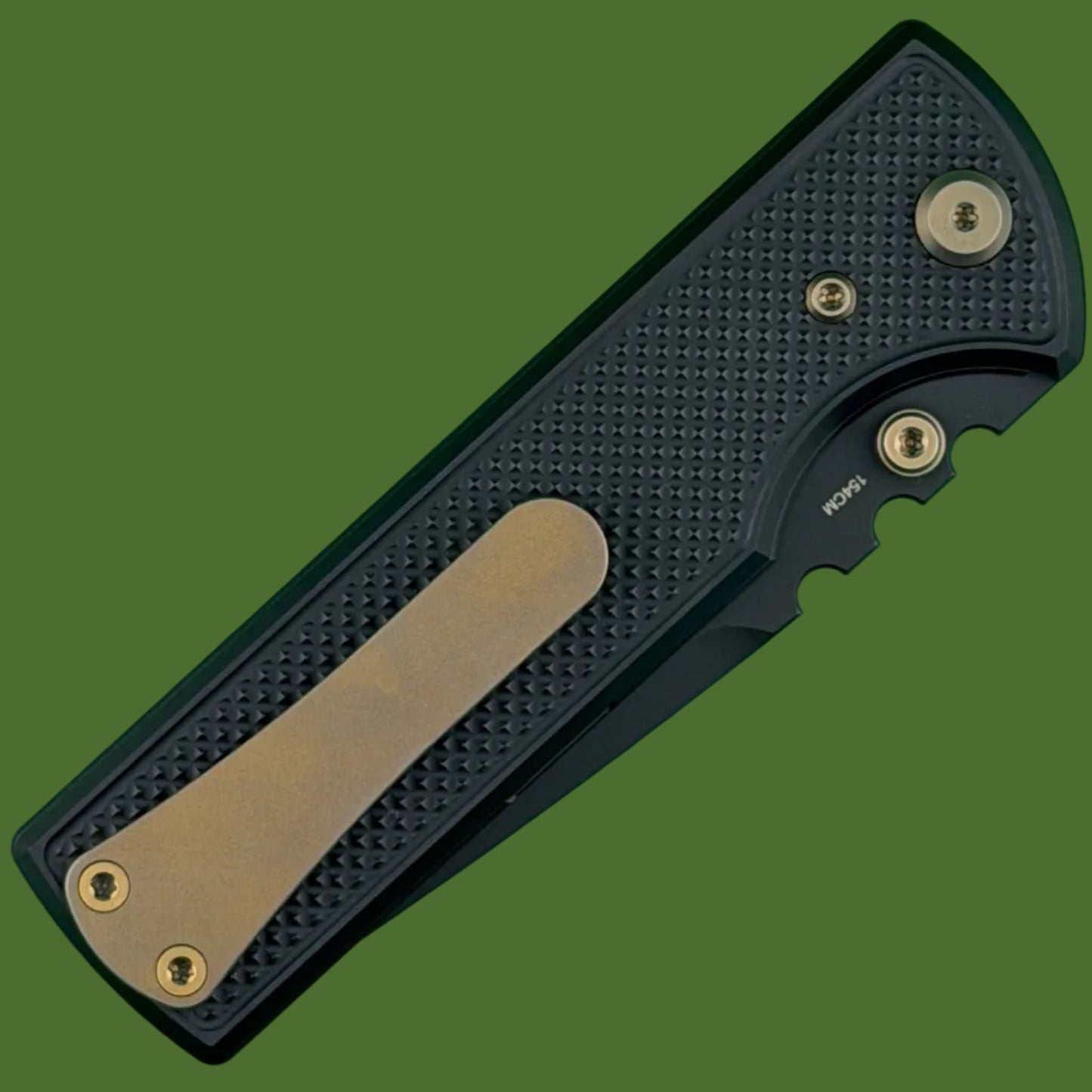 Chaves Blue Label NTAK Liner Lock Black Knurled Aluminum Handles Bronze Hardware (Black Tanto)