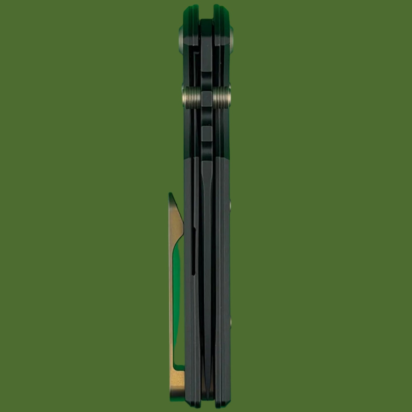 Chaves Blue Label NTAK Liner Lock Black Knurled Aluminum Handles Bronze Hardware (Black Tanto)