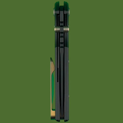 Chaves Blue Label NTAK Liner Lock Black Knurled Aluminum Handles Bronze Hardware (Black Tanto)