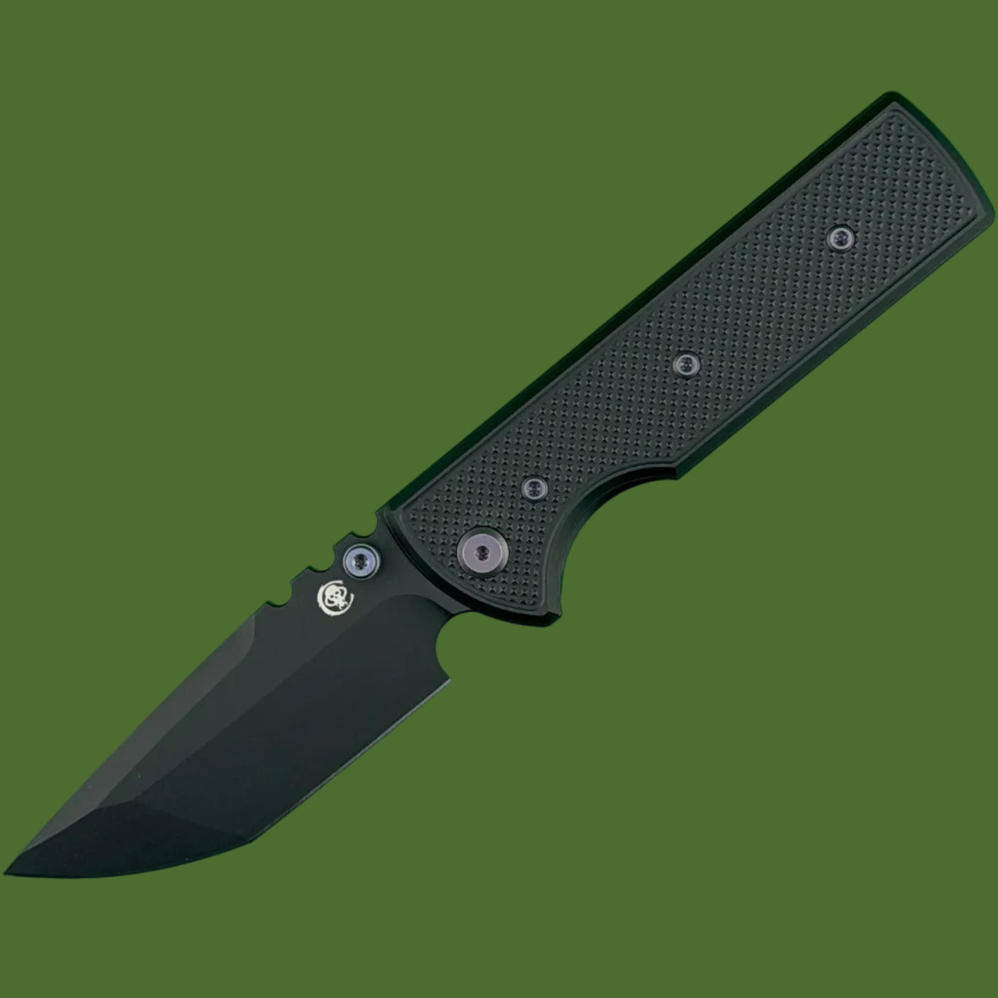 Chaves Blue Label NTAK Liner Lock Black Knurled Aluminum Handles Purple Hardware (Black Tanto)