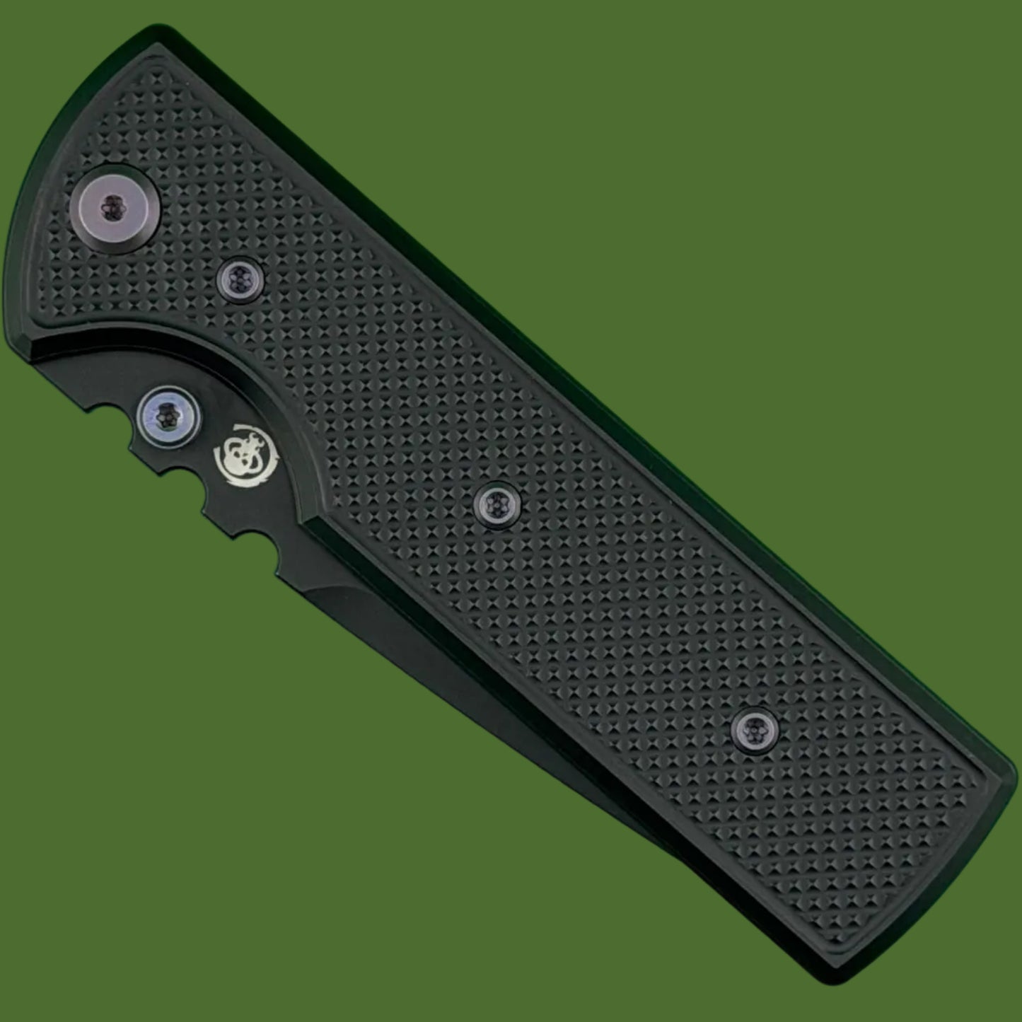 Chaves Blue Label NTAK Liner Lock Black Knurled Aluminum Handles Purple Hardware (Black Tanto)