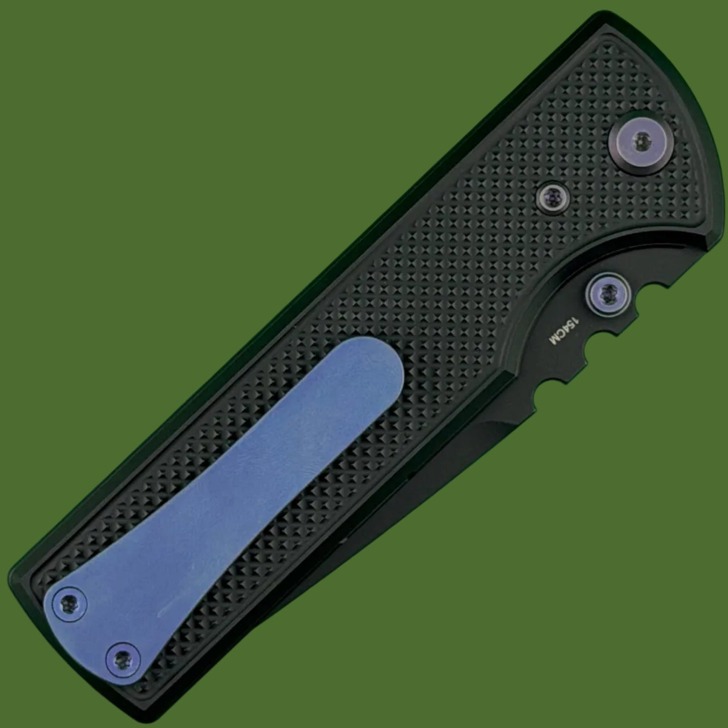 Chaves Blue Label NTAK Liner Lock Black Knurled Aluminum Handles Purple Hardware (Black Tanto)