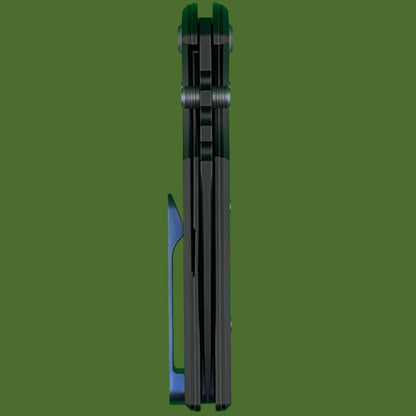 Chaves Blue Label NTAK Liner Lock Black Knurled Aluminum Handles Purple Hardware (Black Tanto)